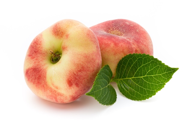 Peach. Fruit with isolated on withe background.