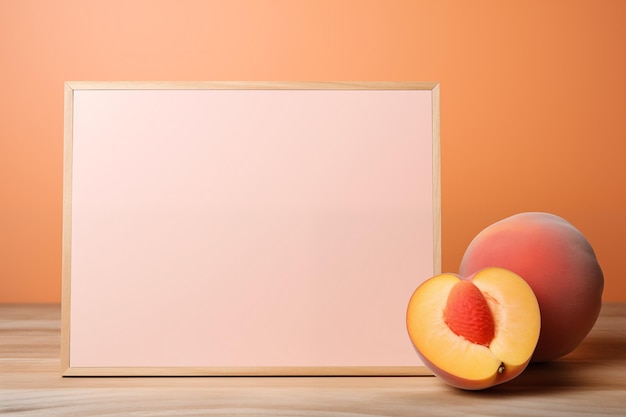 peach fuzz color blank frame mockup