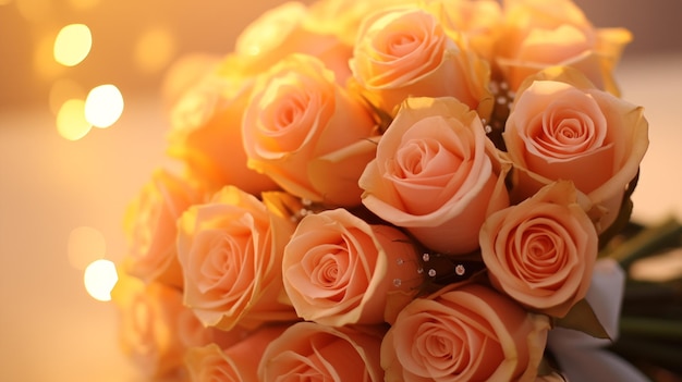 peach fuzz roses bouquet decorations