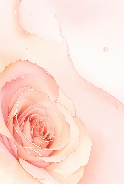 Photo peach fuzz watercolor color roses