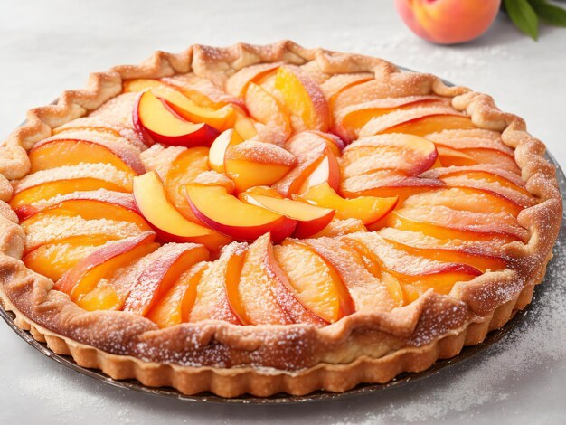 Peach galette pie cake ai generated