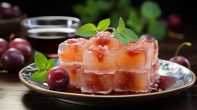 Photo peach gum triple collagen dessert tao jiao or cheng teng chinese traditional refreshment