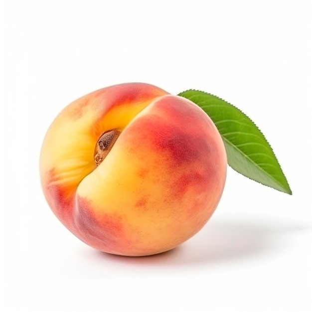 Peach isolated on white background generate ai