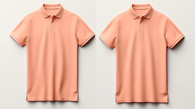 Peach kleur polo T-shirt mockup