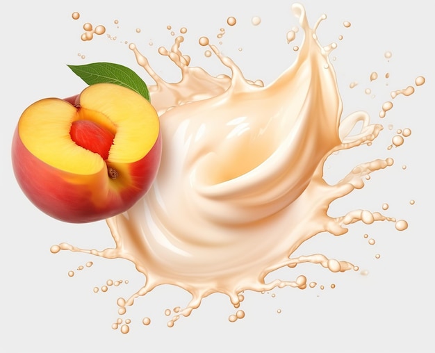 Photo peach milkshake advertising