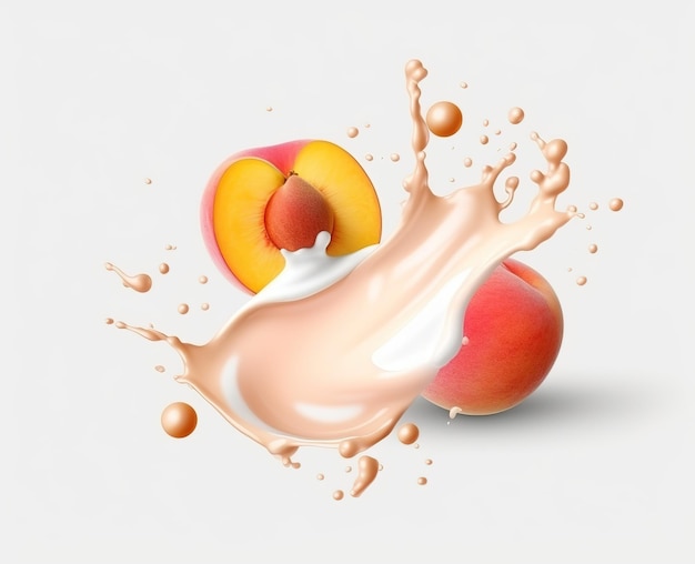 Photo peach milkshake advertising
