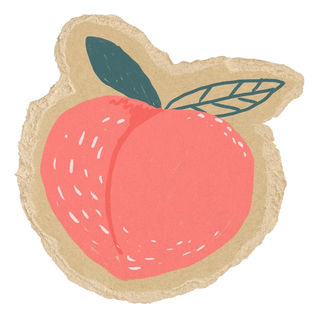 Peach png sticker torn paper transparent background