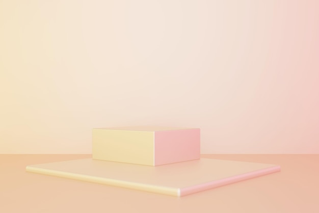 Peach podium background Abstract scene for products Mockup 3D