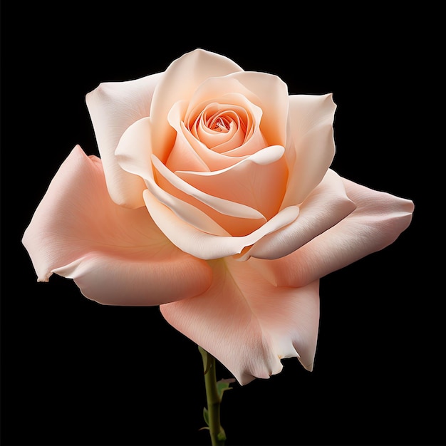 peach rose bud isolated on white background