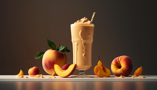 Peach Smoothie product shot with Generative AI