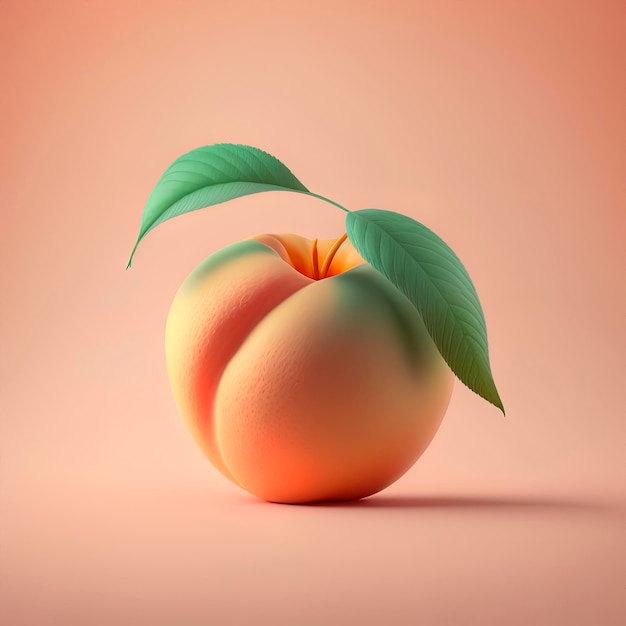 Peach in a Softly Colored Centrally Composed Image