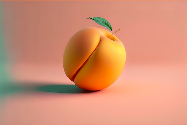 Персик на изображении с центральной композицией в мягких тонах
