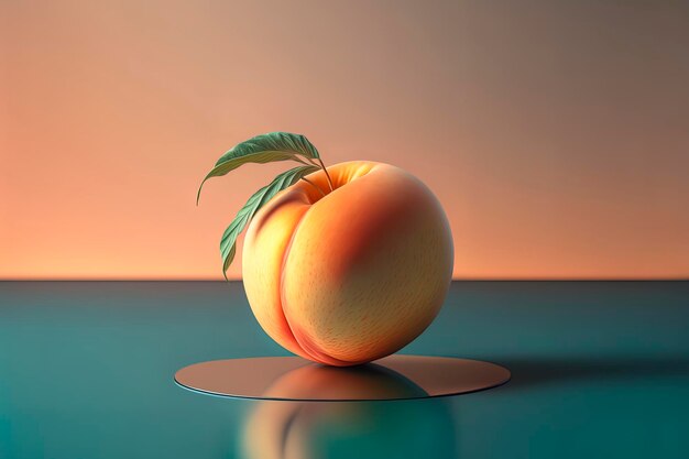 Peach in a Softly Colored Centrally Composed Image