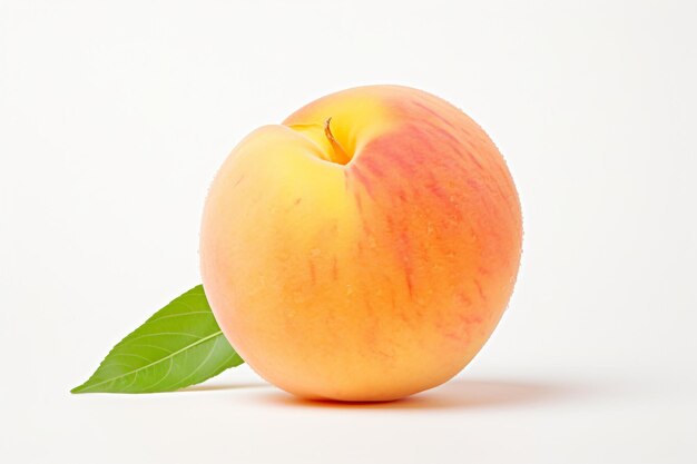 Peach on white background