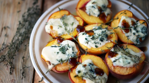 Peach with cheese