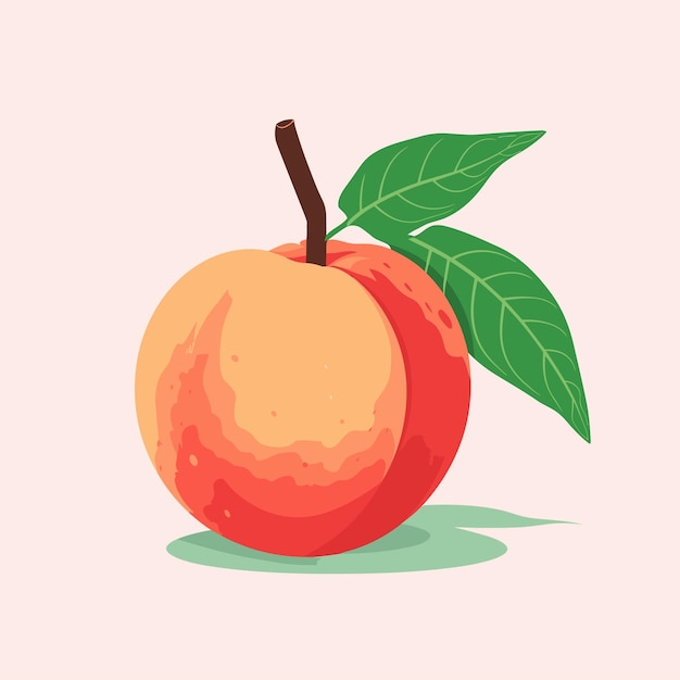 Photo a peach with a leaf