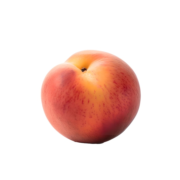 A peach with a white background