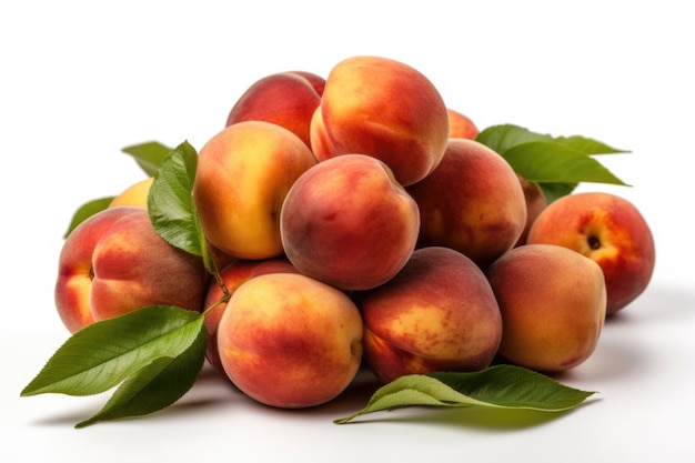 Фото Плоды персика на белом фоне