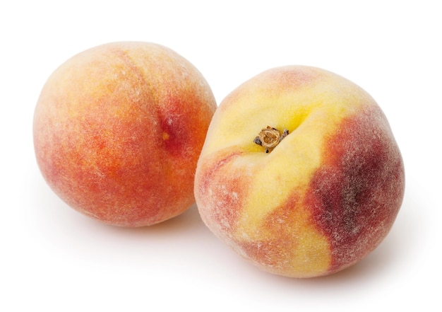 Peaches isolated on white background with clipping path