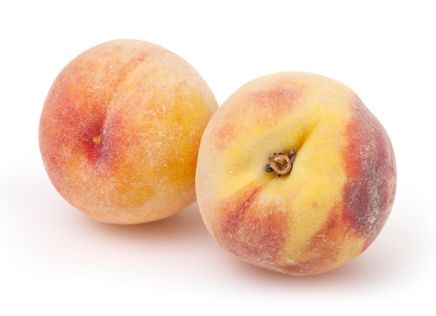 Peaches isolated on white background with clipping path