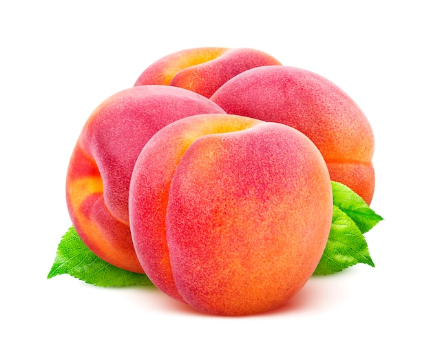 Peaches isolated on white background 