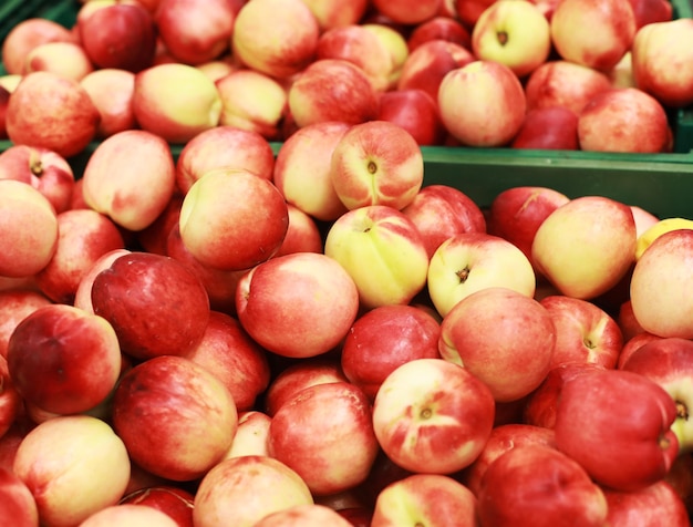 Peaches on sale in a store