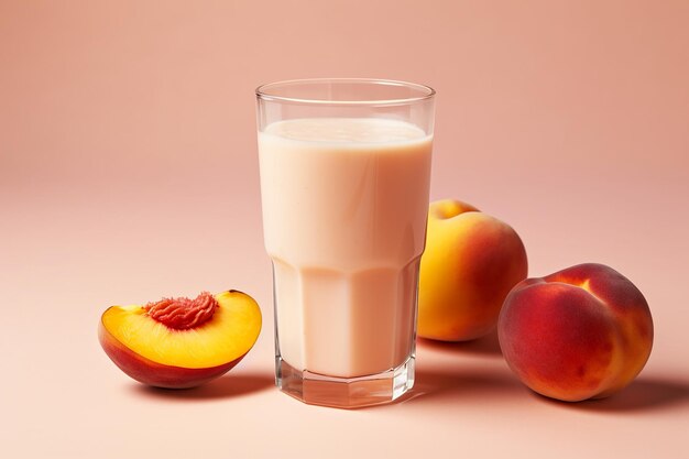 Photo peachflavored breakfast beverage