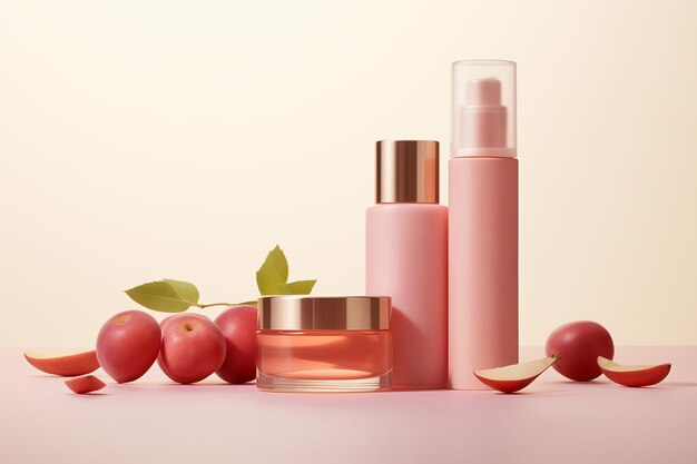 PeachToned Beauty Products with Fresh Apples