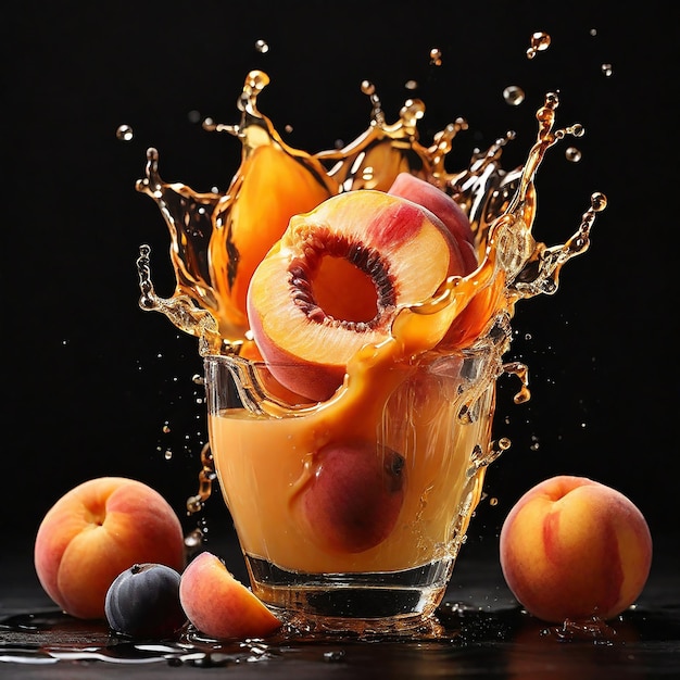 Peachy Splash Realistic Composition