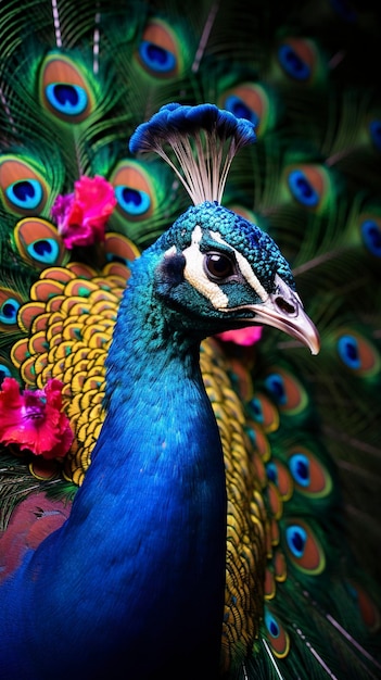 peacock background and copy space