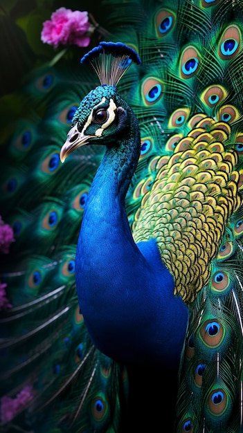 peacock background and copy space