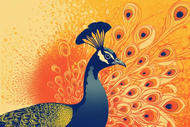 Peacock bird art Generate Ai