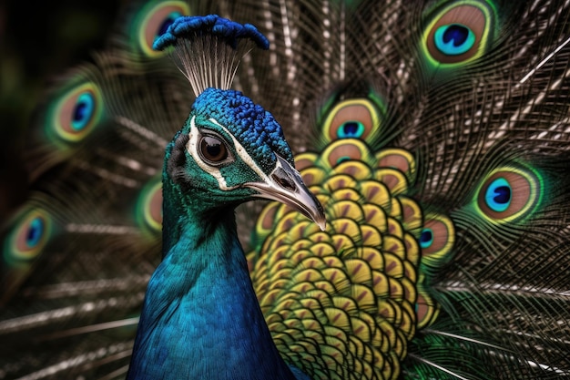 Peacock Bird pronkt met zijn kleurrijke veren Generatieve AI