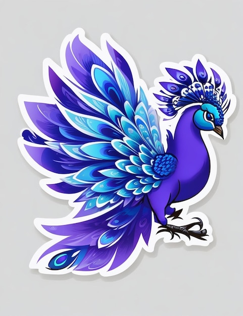 Photo peacock bird sticker logo