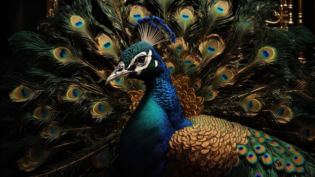 Peacock on Black