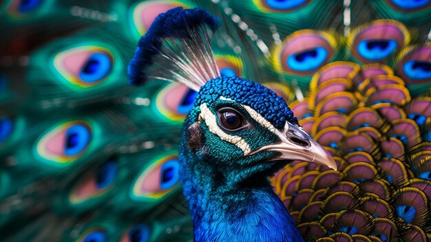 Peacock closeup Illustration AI GenerativexD