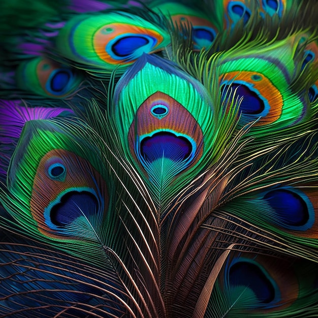 peacock feather background, Generative ai