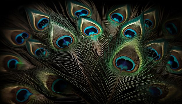 peacock feather background, Generative ai