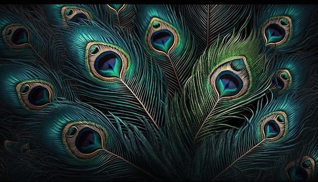 peacock feather background, Generative ai