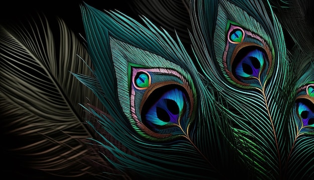 peacock feather background, Generative ai