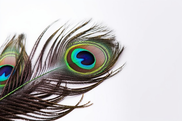 A peacock feather is shown with a heart on it.