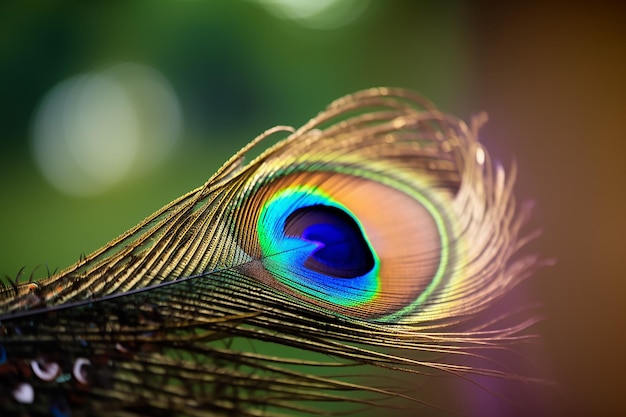 Premium AI Image | A peacock feather is shown with the word peacock on it.