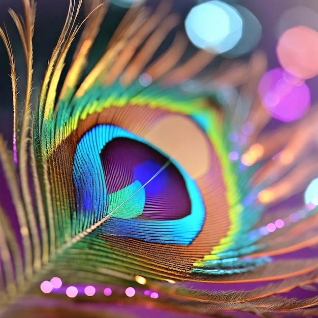 peacock feather macro photography