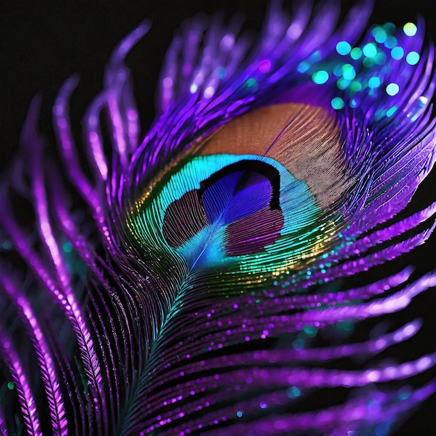 Photo peacock feather macro photography