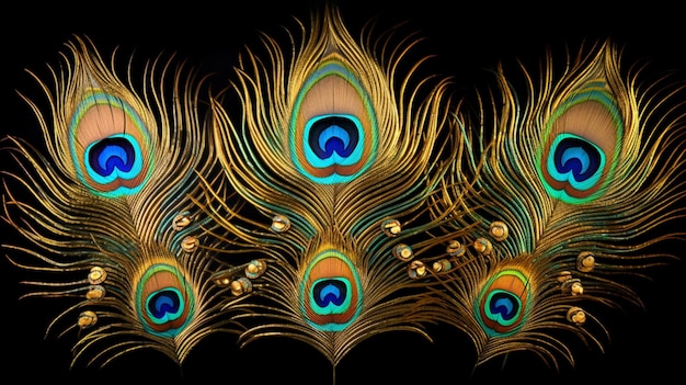 Peacock feather motifs