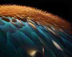 Photo a peacock feather with the blue on it