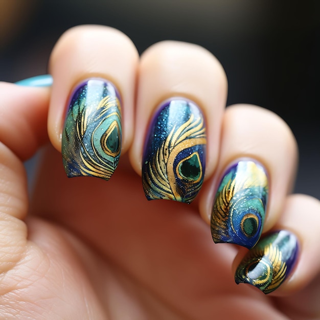 Favorites~ | Flight Of Whimsy | Feather nail art, Peacock nail art, Peacock  nails