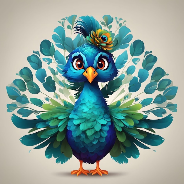 Peacock illustration ai generative