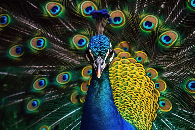 A peacock showing off it s colors