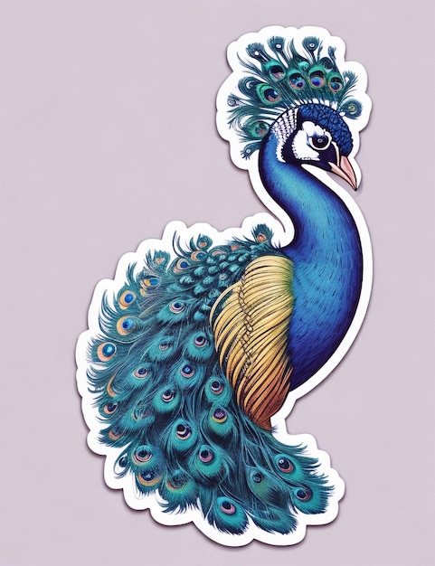 Peacock sticker sheet art